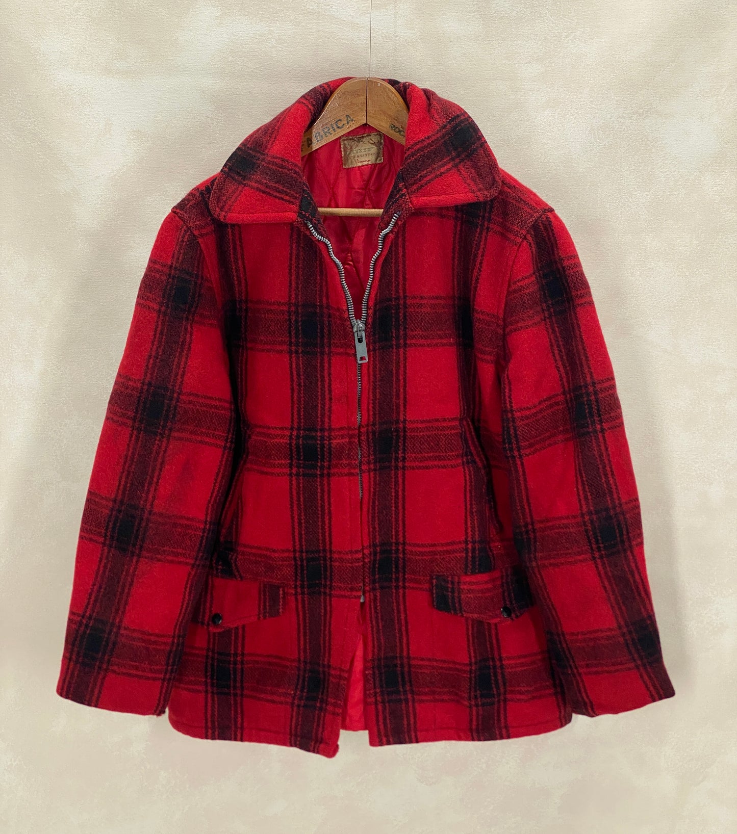 Size 42 US (52EU) 50s Penneys  hunting plaid wool jacket Made in USA