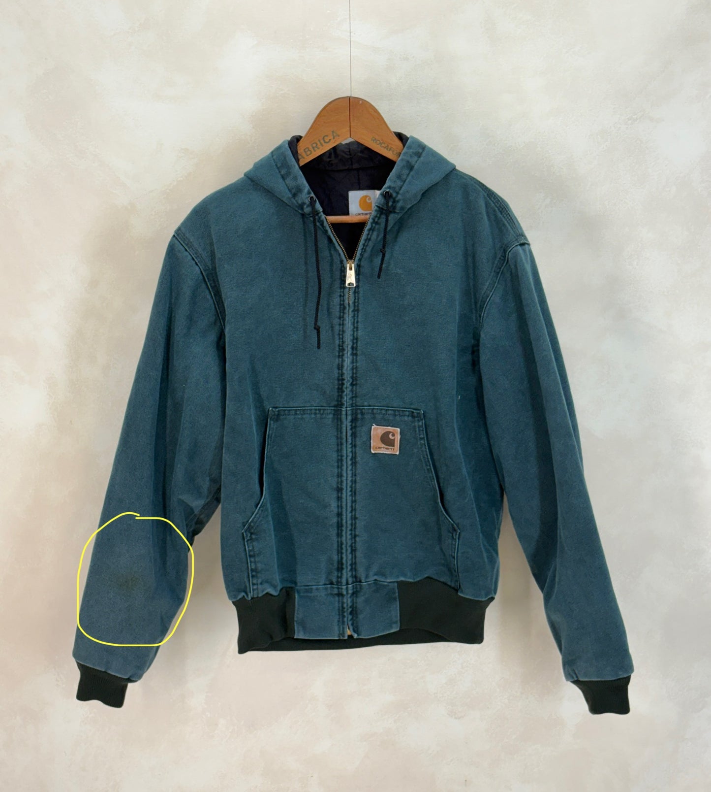 Size Med. 90s Green Vintage hooded Carhartt jacket Made in USA - USA Vintage Bcn