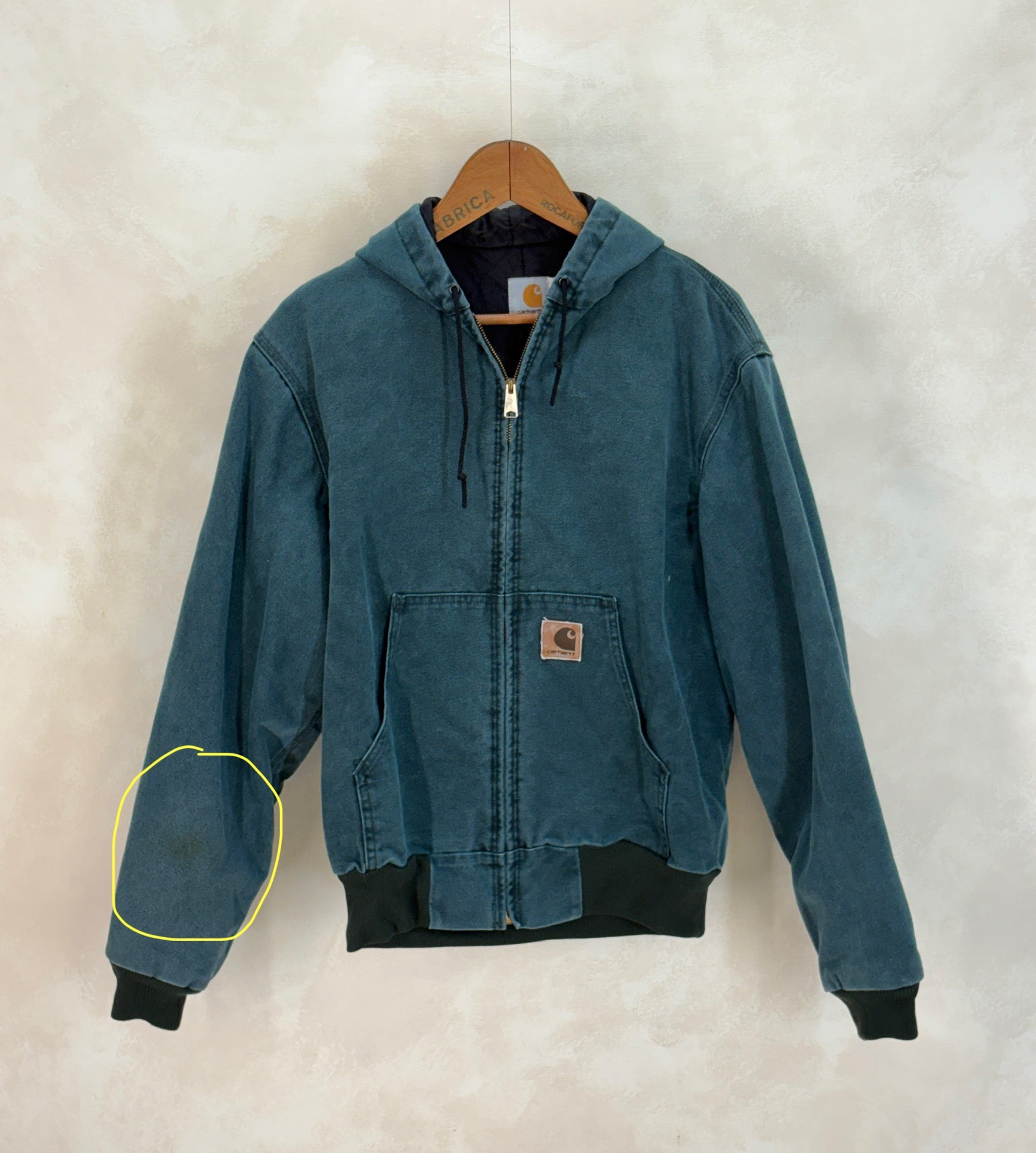 Size Med. 90s Green Vintage hooded Carhartt jacket Made in USA - USA Vintage Bcn
