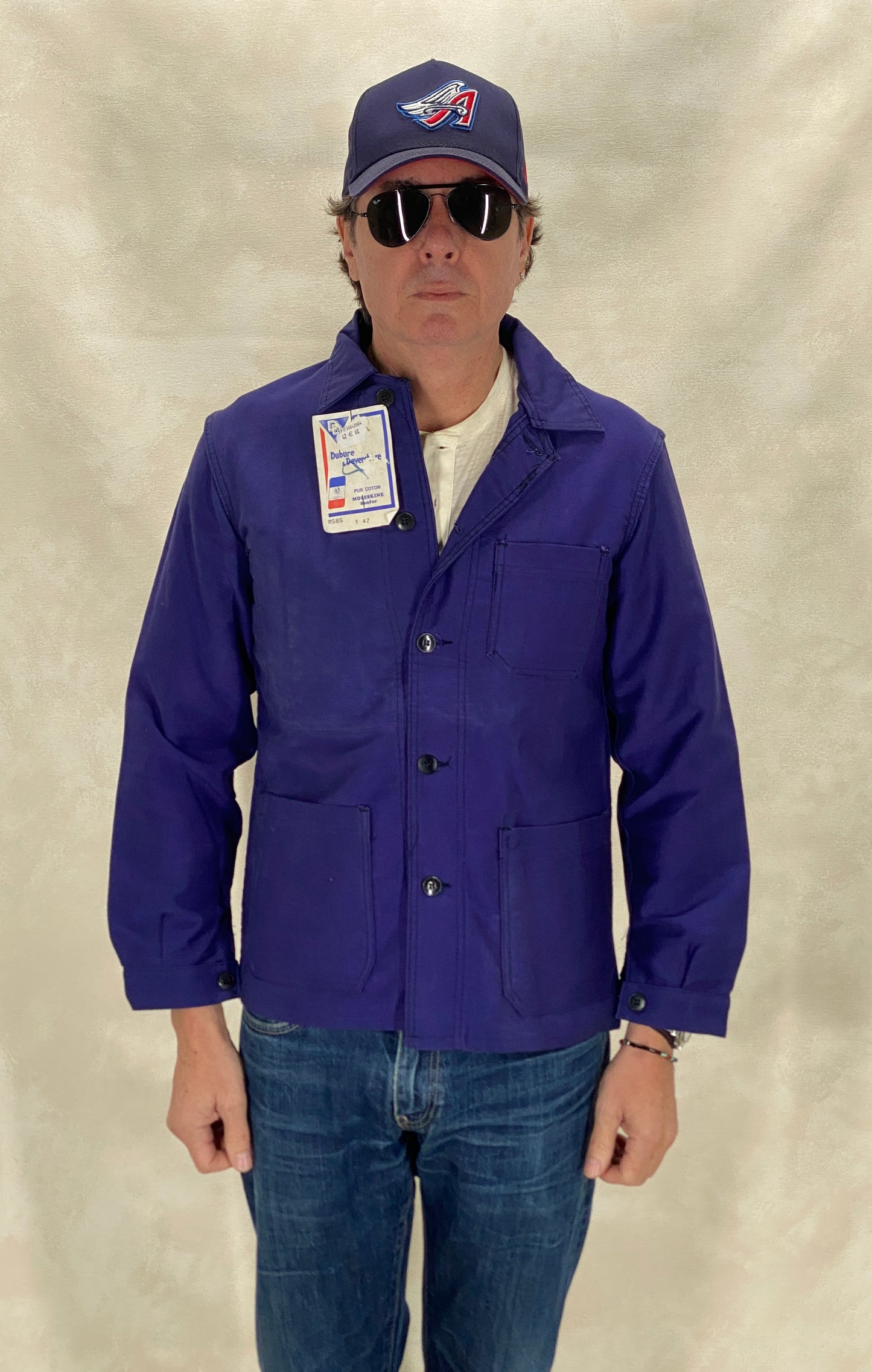 size 42EU. Vintage French Moleskin jacket. NOS - USA Vintage Bcn