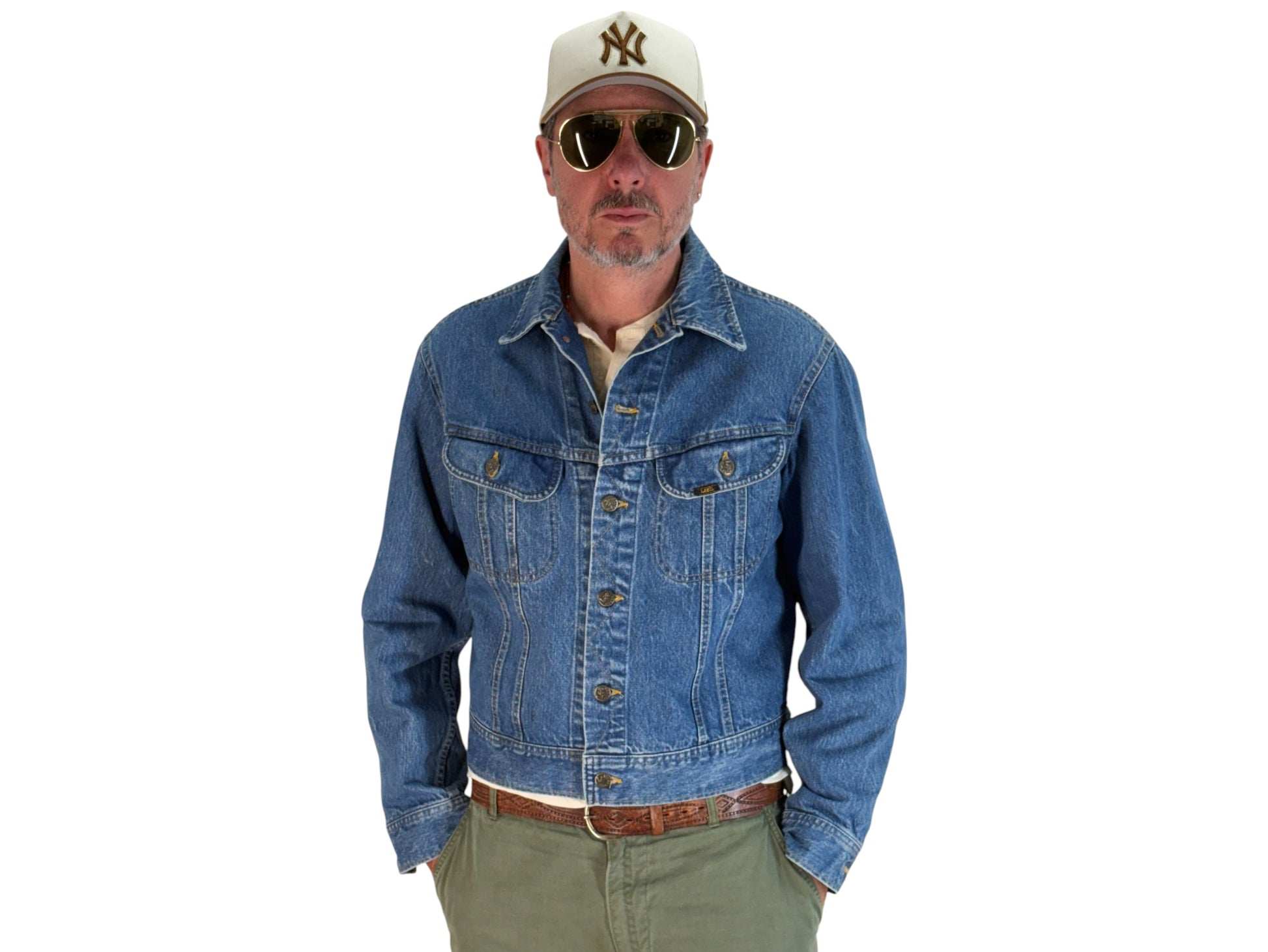 Size 42US / 52EU. Vintage 1970s Lee Denim Jacket – 2 Chest Pockets – Made in Canada - USA Vintage Bcn
