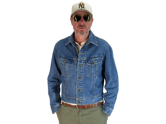 Size 42US / 52EU. Vintage 1970s Lee Denim Jacket – 2 Chest Pockets – Made in Canada - USA Vintage Bcn