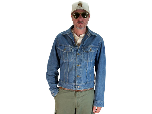 Size 42US Long/ 52EU Long. Vintage 1970s Lee Denim Jacket – 2 Chest Pockets - USA Vintage Bcn