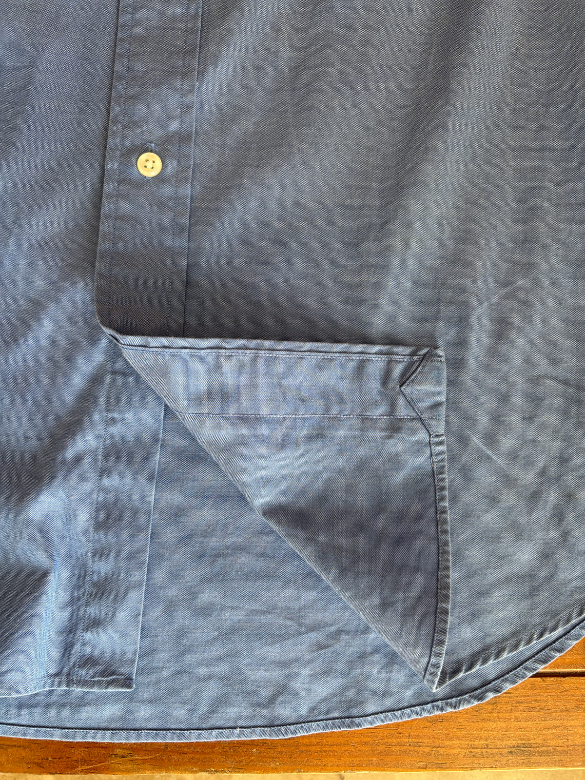 Ralph Lauren Yarmouth Shirt Large Blue Pinpoint Oxford Cotton Button Down-AJ357 Studio