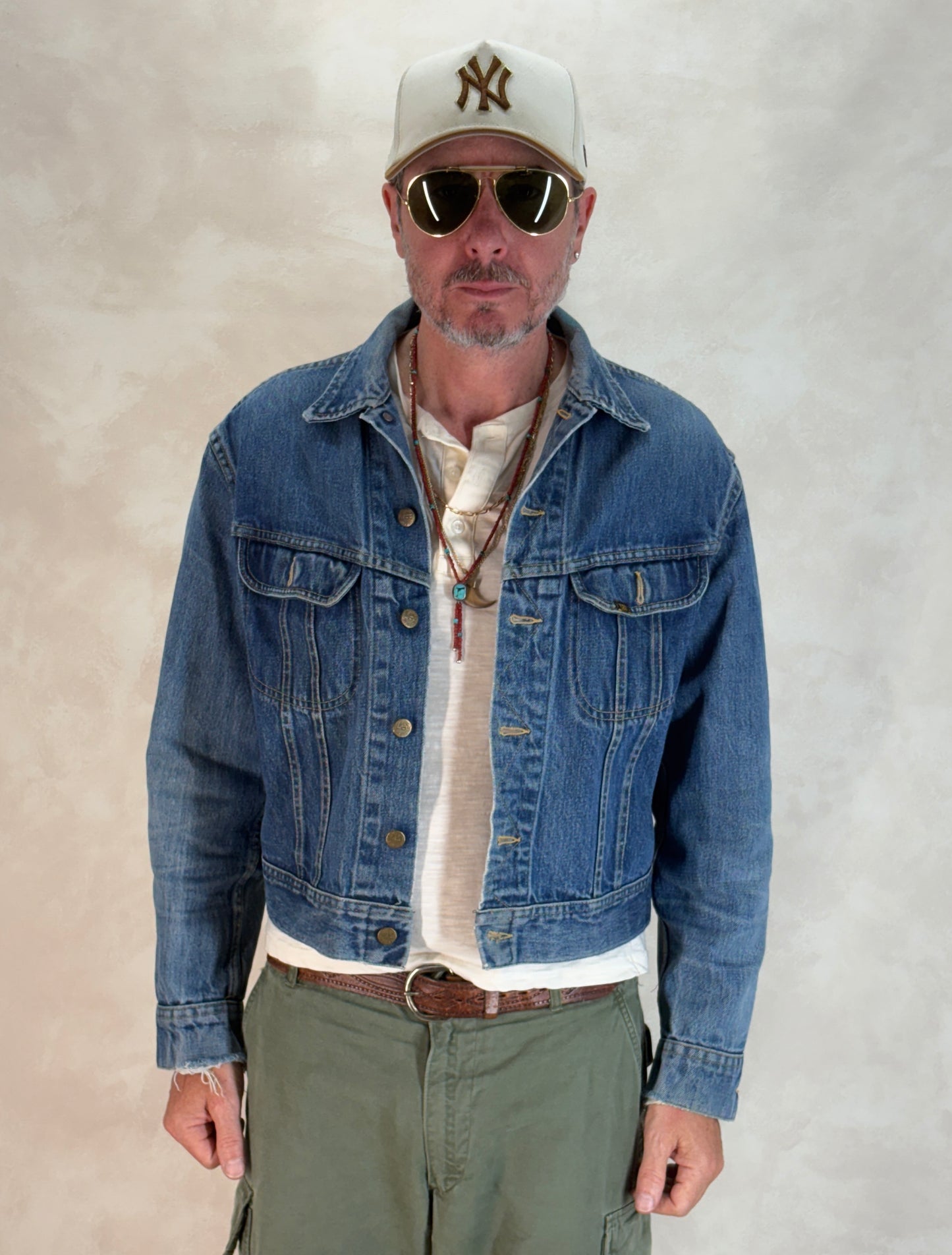 Size 42-44US / 52-54EU. Authentic 1970s Lee Denim Jacket – Made in USA – Two Chest Pockets - USA Vintage Bcn