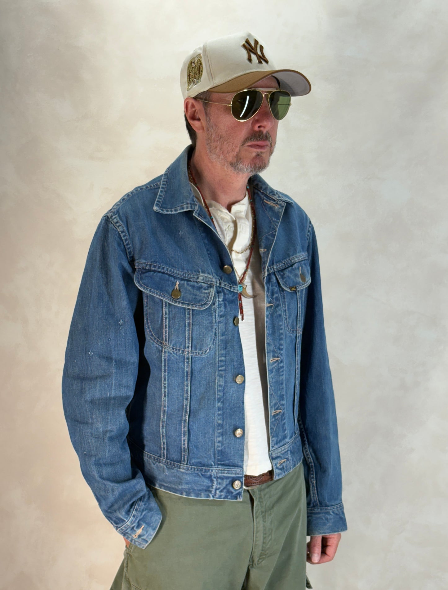 Size 42US Long/ 52EU Long. Vintage 1970s Lee Denim Jacket – 2 Chest Pockets - USA Vintage Bcn