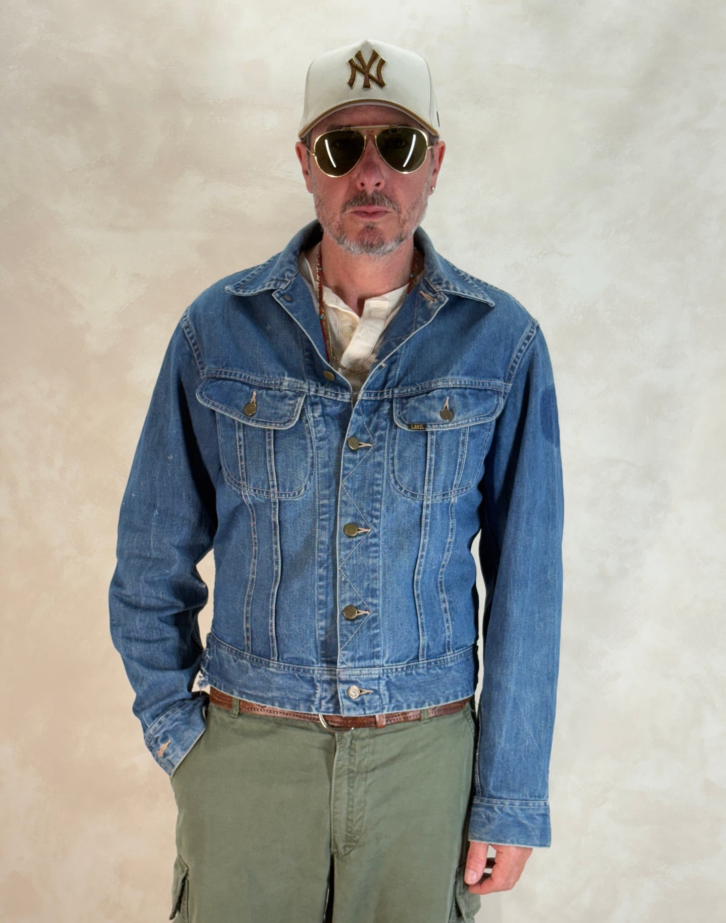Size 42US Long/ 52EU Long. Vintage 1970s Lee Denim Jacket – 2 Chest Pockets - USA Vintage Bcn