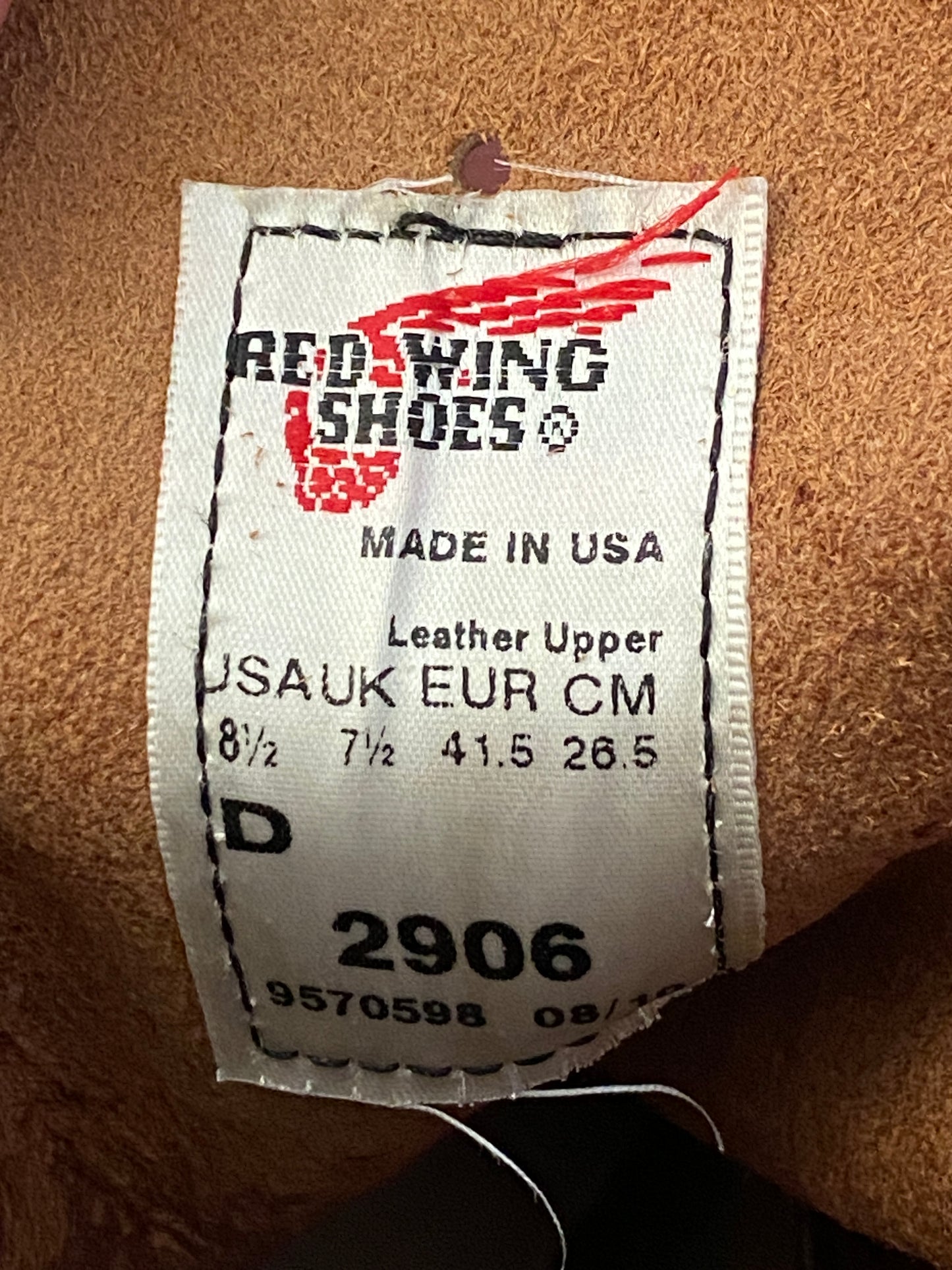 Size 8.5 D (41.5 Euro) Red Wing Lineman 2906 Boots Made In USA. Factory Seconds - USA Vintage Bcn