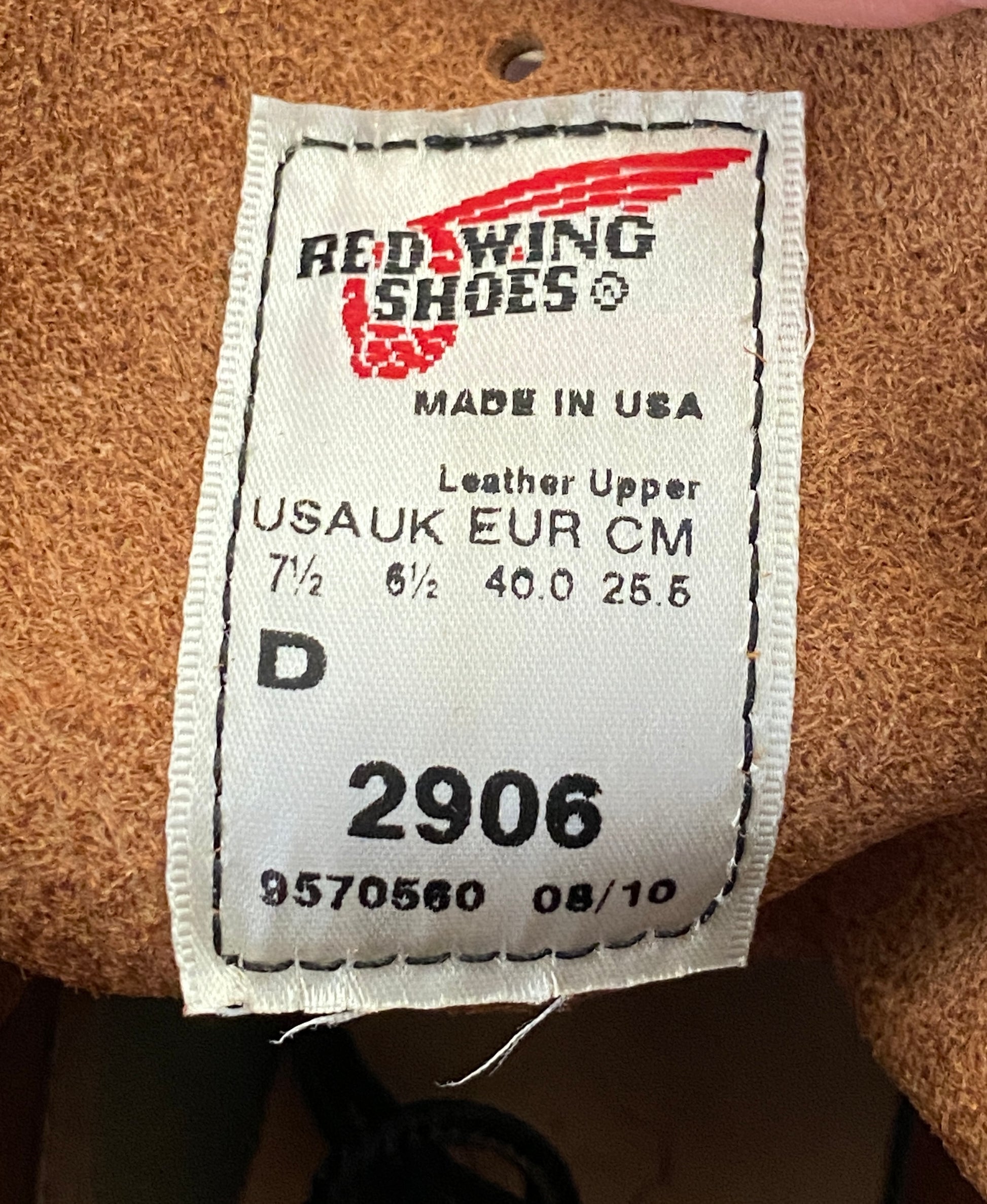 Size 7.5 D (40 Euro) R W Lineman 2906 Boots Made In USA. Factory Seconds - USA Vintage Bcn