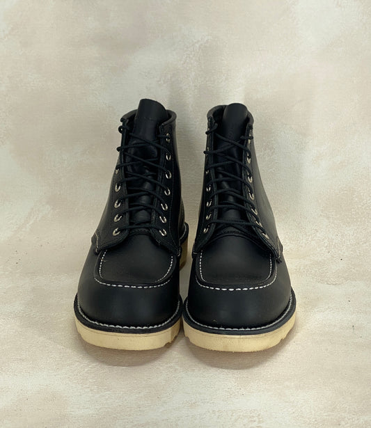 Size 8.5 D US (41.5 EU ) Red Wing 8130 Moc Toe Black Boots Factory Second Made - USA Vintage Bcn