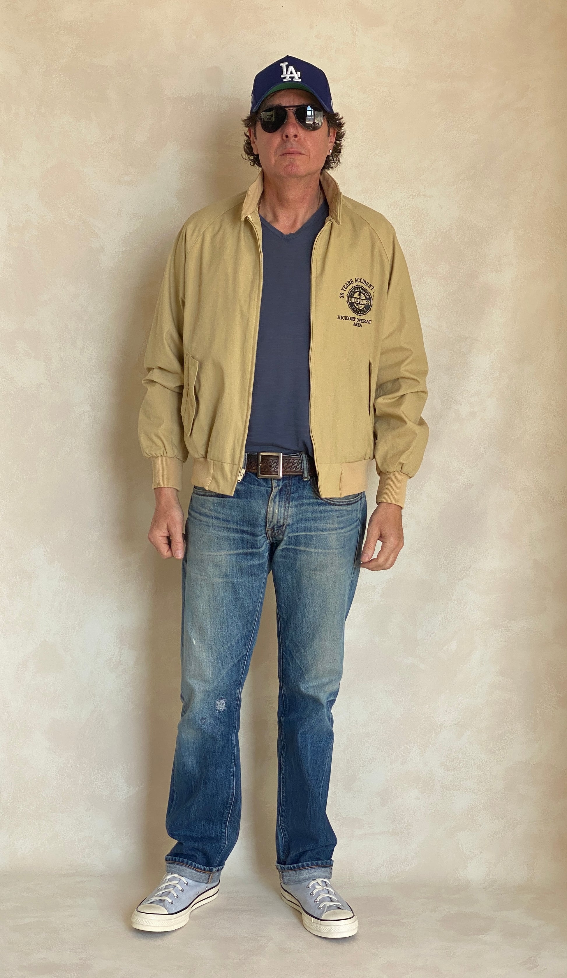 Size Medium Vintage Light Zipper Jacket Made in USA - USA Vintage Bcn