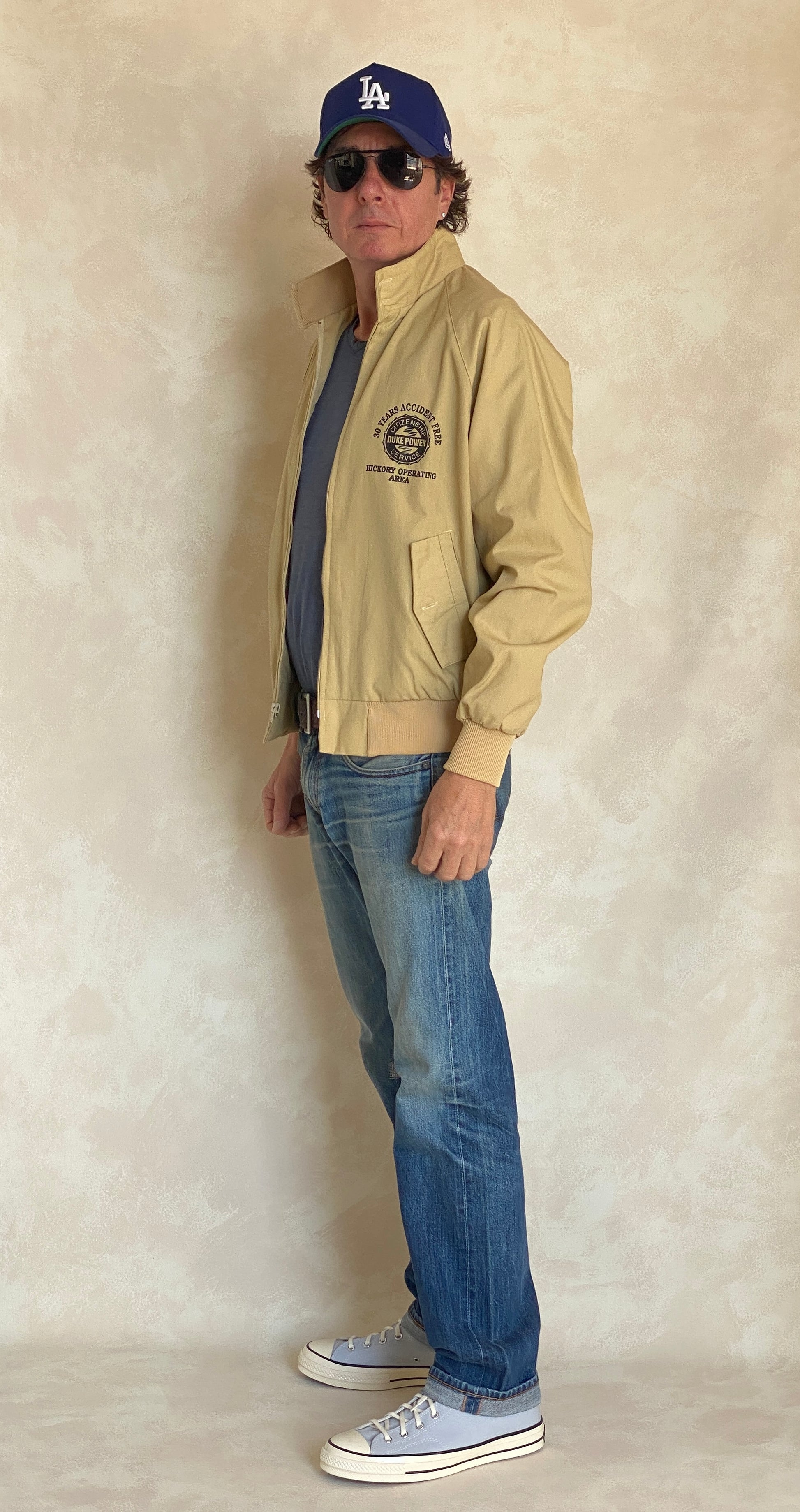 Size Medium Vintage Light Zipper Jacket Made in USA - USA Vintage Bcn
