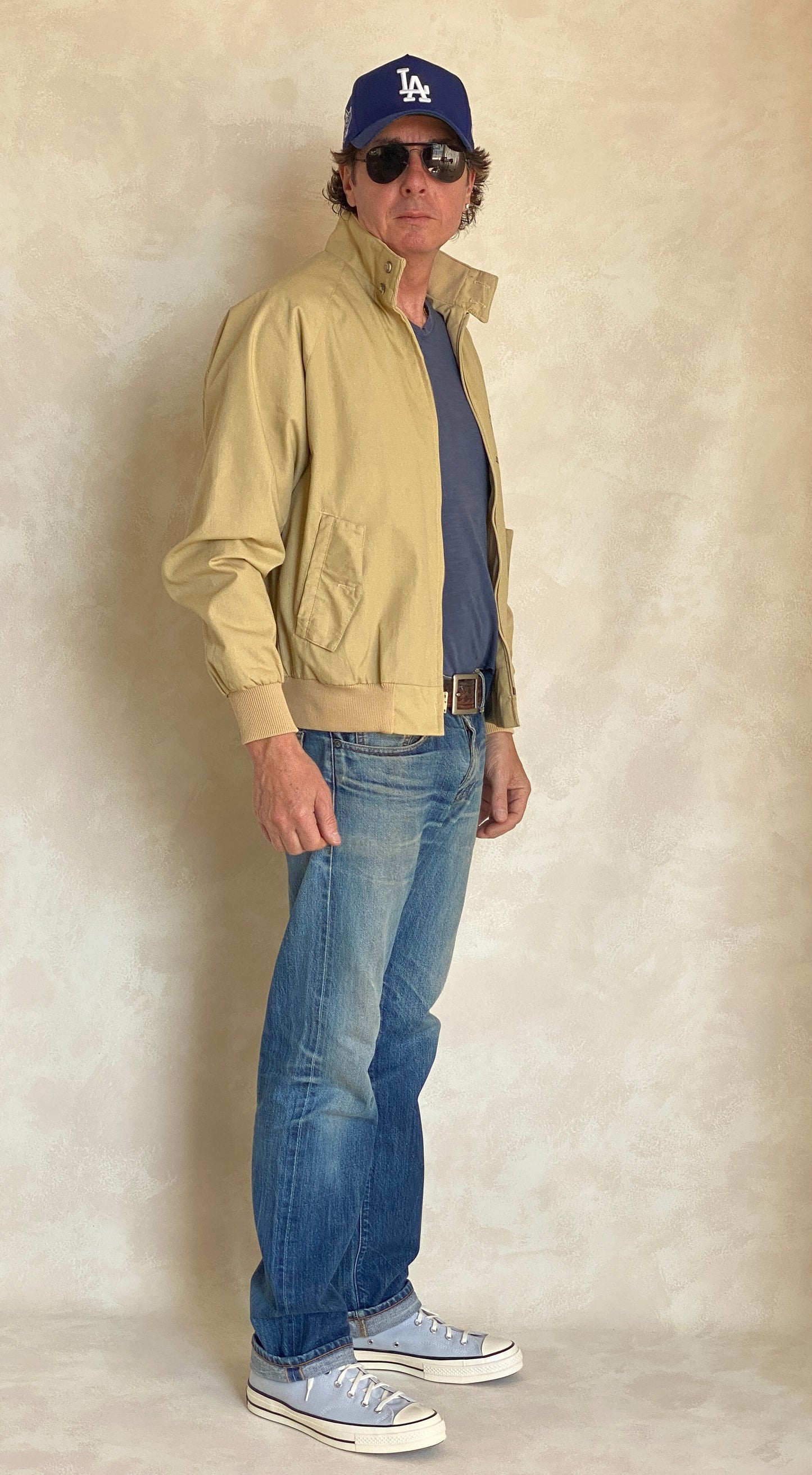 Size Medium Vintage Light Zipper Jacket Made in USA - USA Vintage Bcn