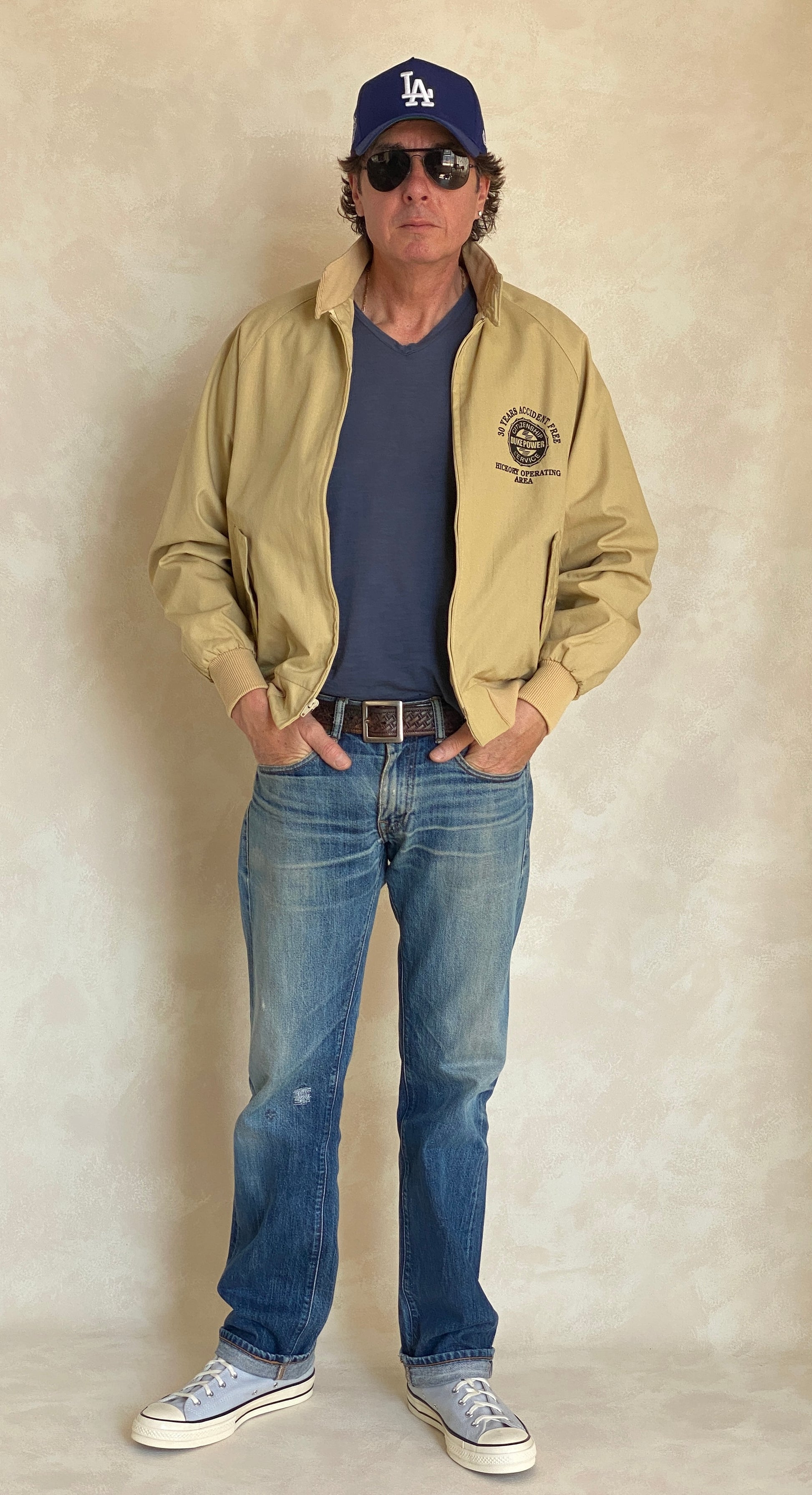 Size Medium Vintage Light Zipper Jacket Made in USA - USA Vintage Bcn
