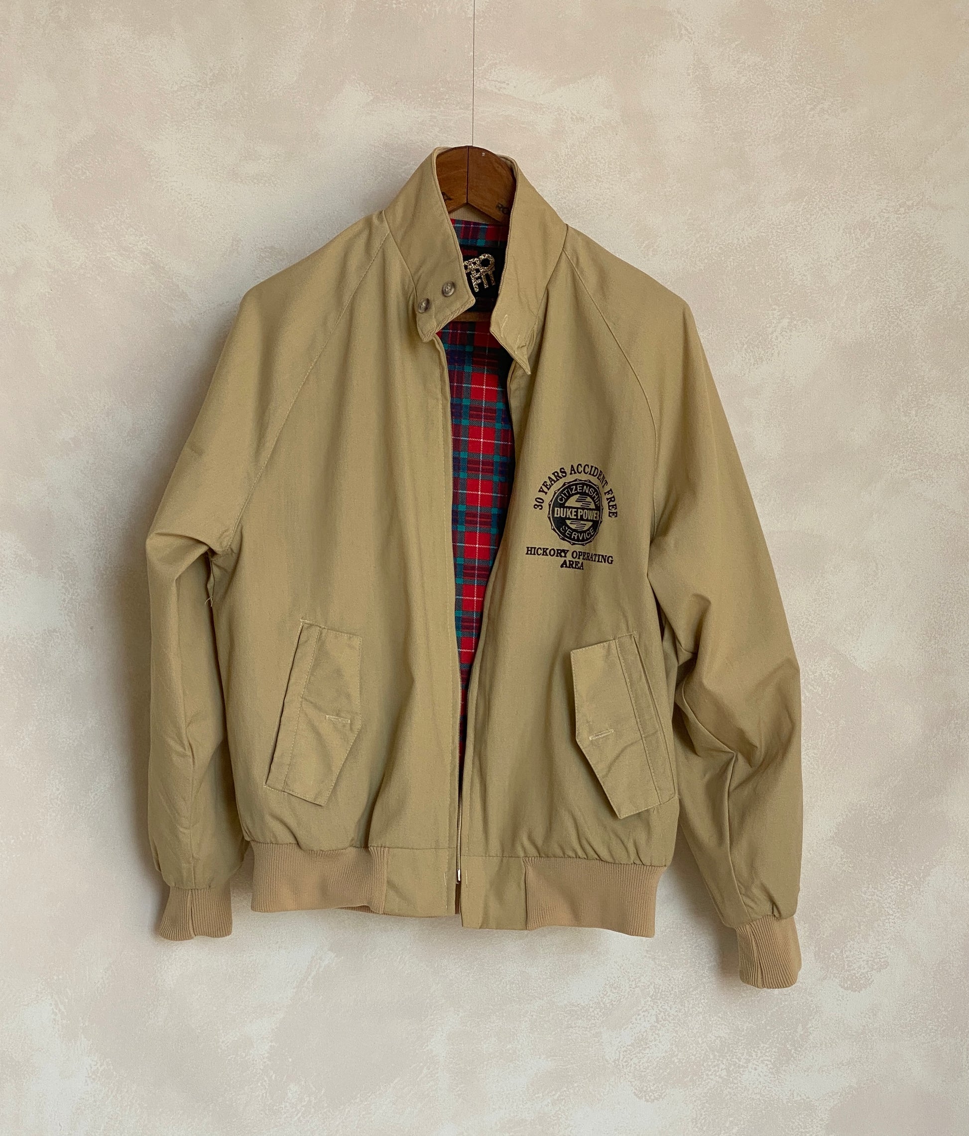 Size Medium Vintage Light Zipper Jacket Made in USA - USA Vintage Bcn