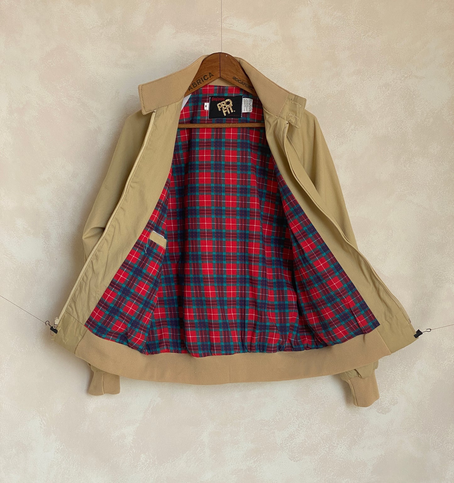 Size Medium Vintage Light Zipper Jacket Made in USA - USA Vintage Bcn