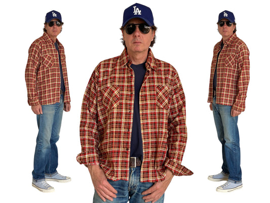 Large Vintage 90s Flannel Shirt | Classic Retro Style | USA Vintage BCN