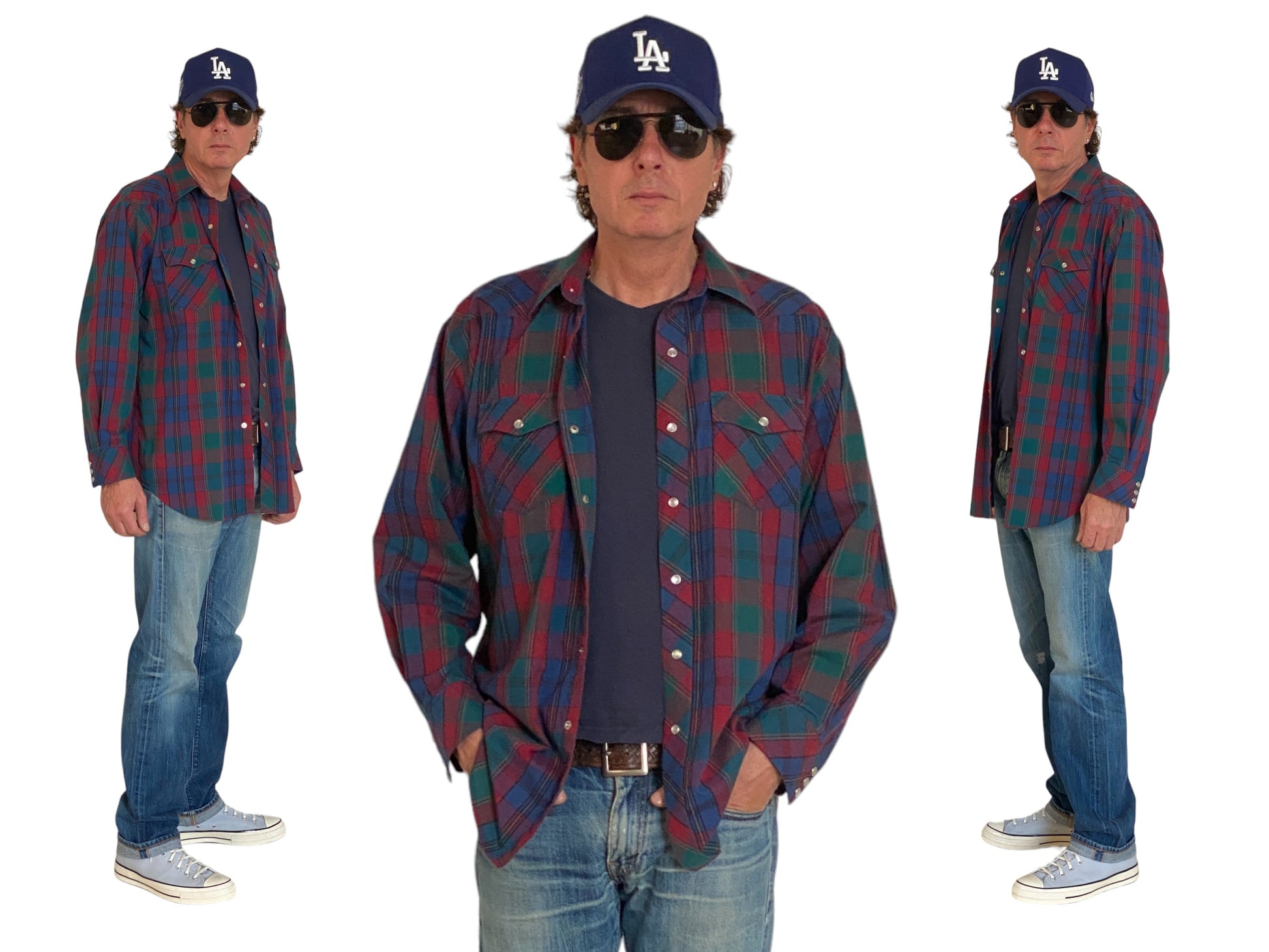 Large. Vintage 90’s plaid Flannel  western shirt