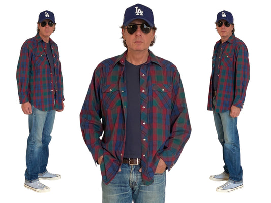 Large. Vintage 90’s plaid Flannel  western shirt