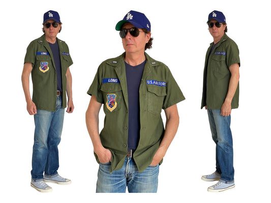 Medium Authentic 1966 US Air Force Vintage Fatigue Shirt Vietnam Era | Classic Military Style | USA Vintage BCN -