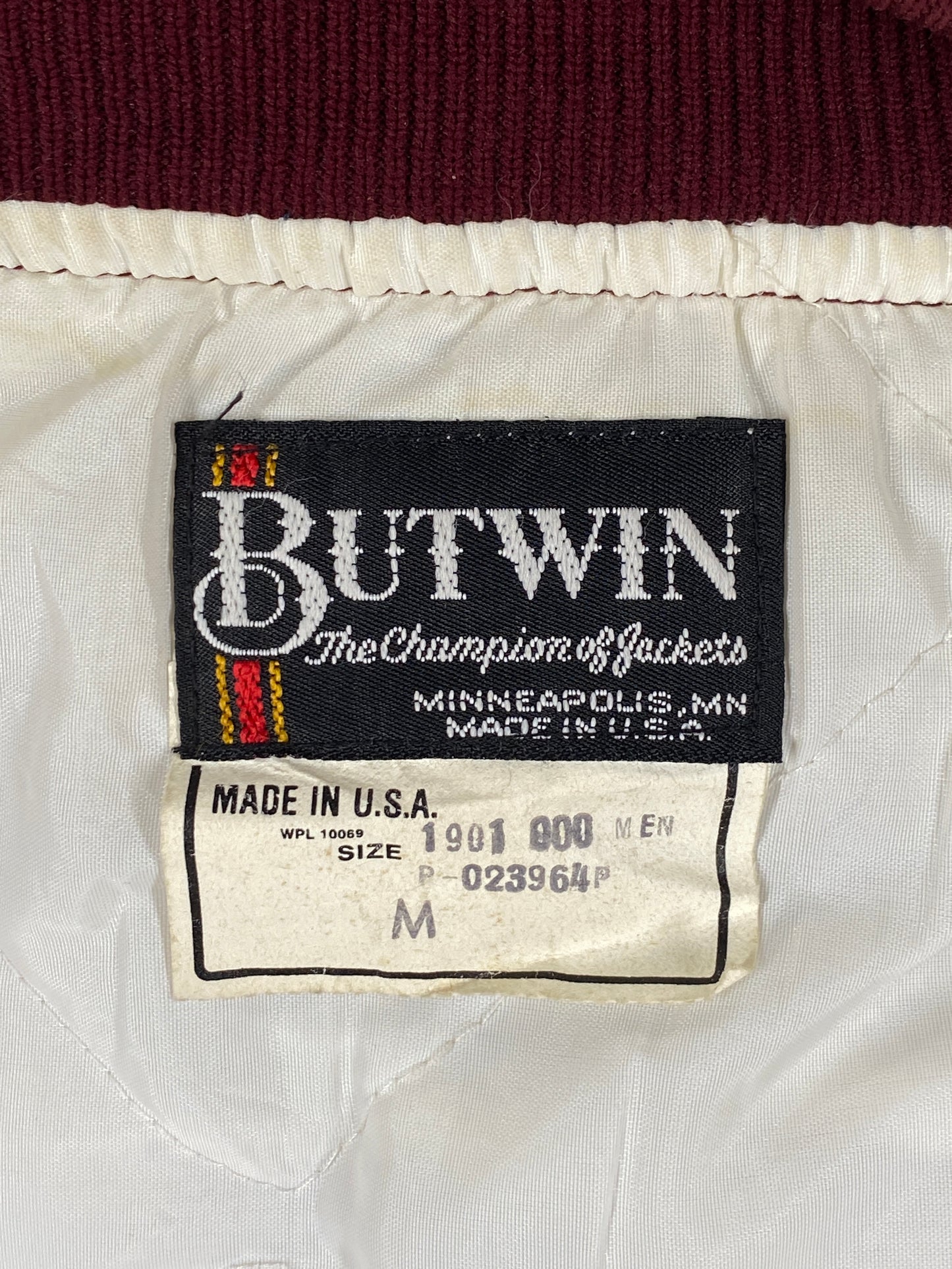 Size Med. Vintage 80s Butwin Satin Baseball Varsity Jacket – Made in USA-AJ357 Studio