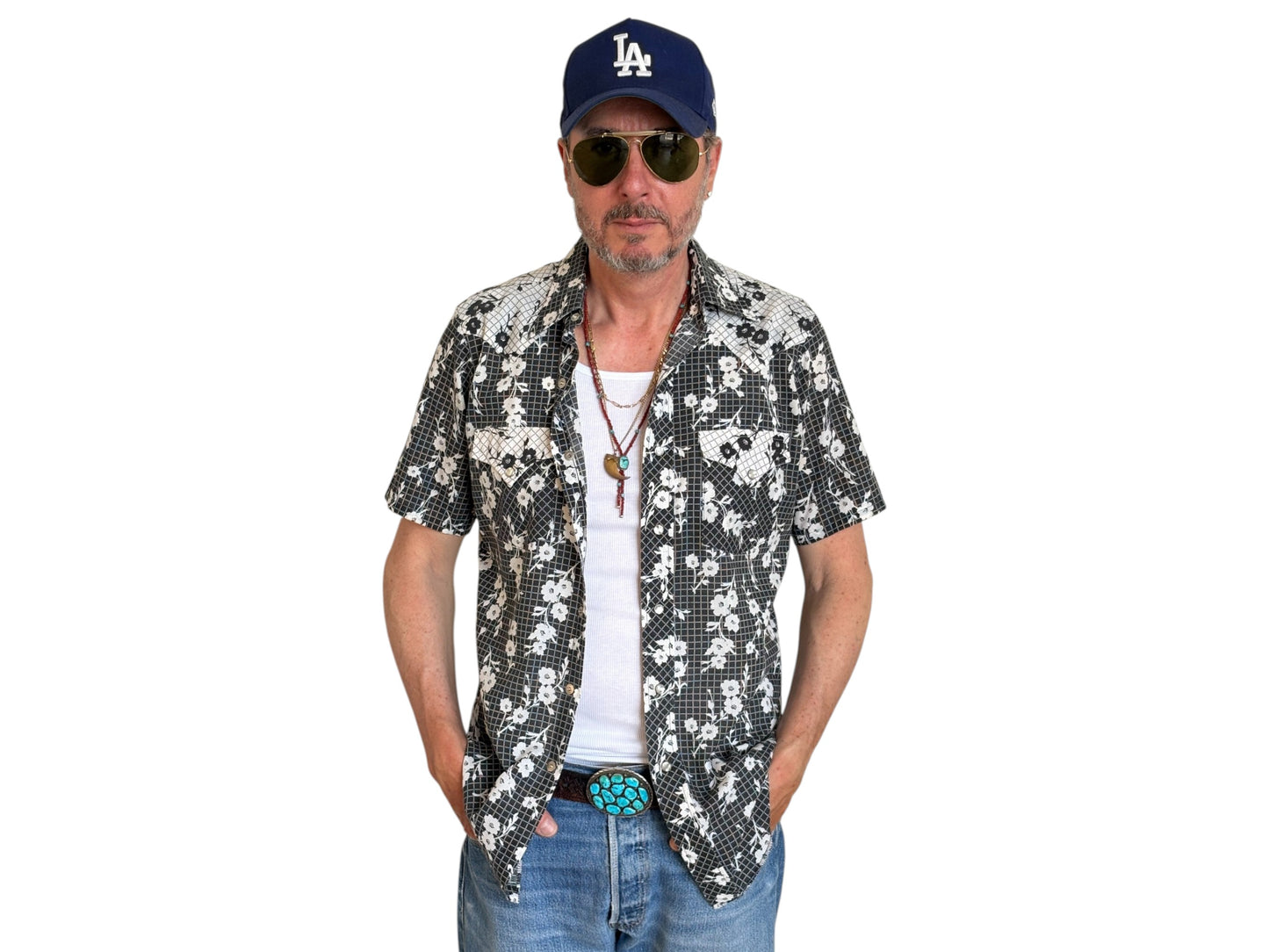 Size M. Authentic 70’s Ely Plain Western Shirt — Vintage Print - USA Vintage Bcn
