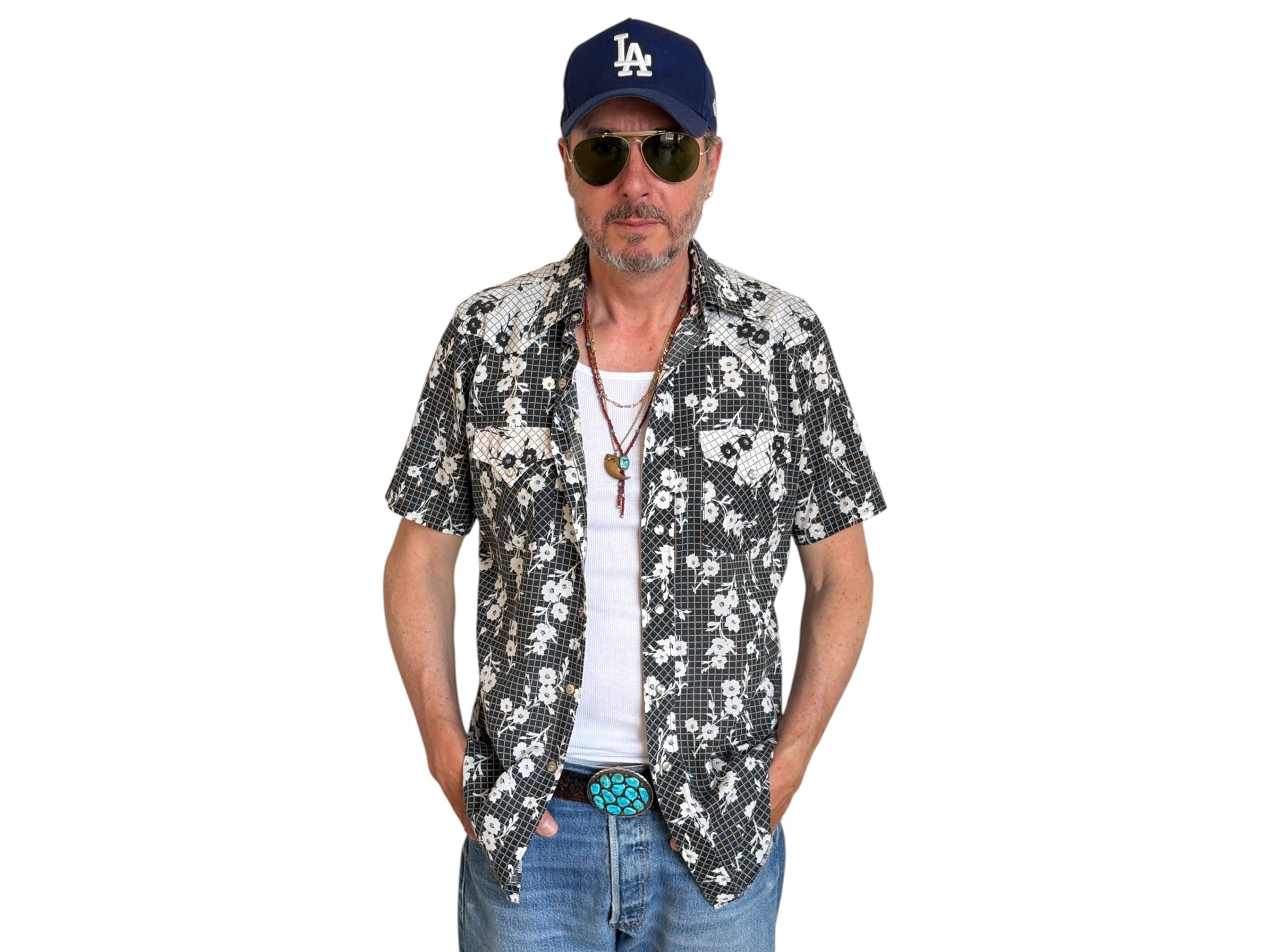 Size M. Authentic 70’s Ely Plain Western Shirt — Vintage Print - USA Vintage Bcn