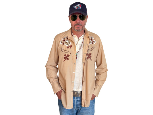 Size M. Authentic 70’s H Kenny Rogers embroidered shirt Western Shirt - USA Vintage Bcn