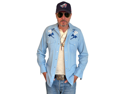 Size M. Authentic 70’s embroidered Western Shirt - USA Vintage Bcn