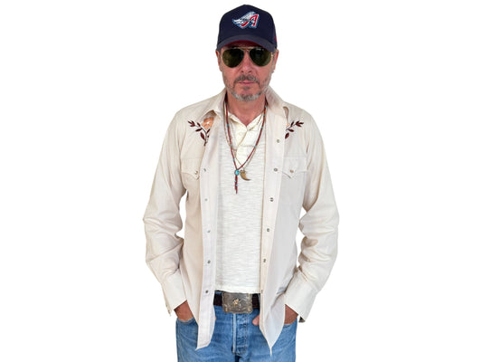 Size M. Authentic Vintage 70’s embroidered Western Shirt - USA Vintage Bcn