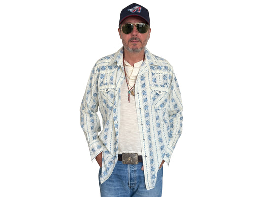 Size L. Authentic Vintage 70’s Sears Western Shirt —Floral print. - USA Vintage Bcn
