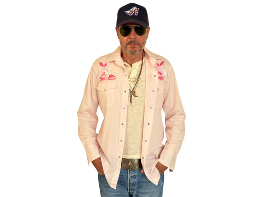 Size M. Authentic 70’s embroidered shirt Western Shirt - USA Vintage Bcn