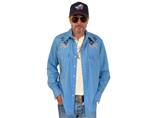 Size M. Authentic 70’s Vintage embroidered Western Shirt - USA Vintage Bcn