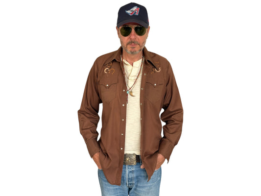 Size M. Authentic Vintage 70’s embroidered Western Shirt — - USA Vintage Bcn