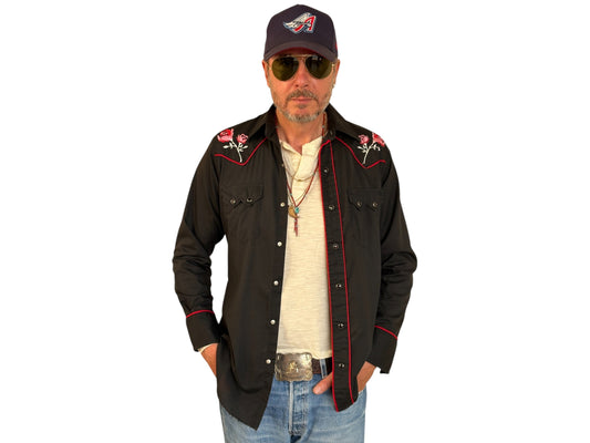 Size M. Authentic Vintage 70’s embroidered Western Shirt. - USA Vintage Bcn