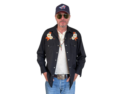 Size L. Authentic 70’s embroidered Western Shirt - USA Vintage Bcn