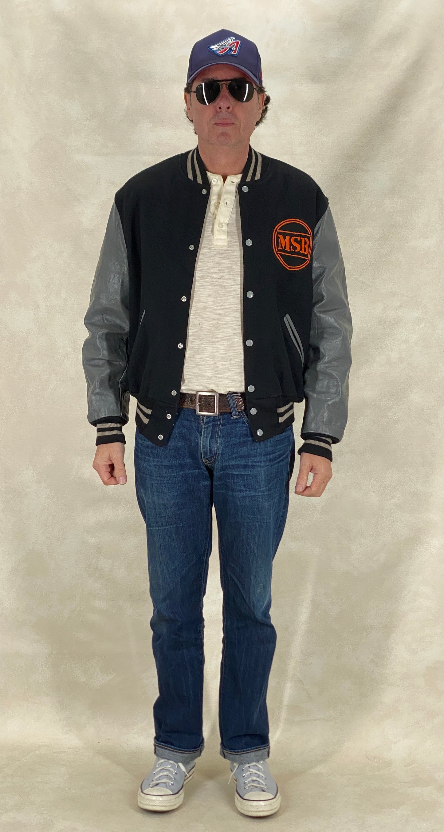 vintage varsity jacket 1960s wool leather made in usa large