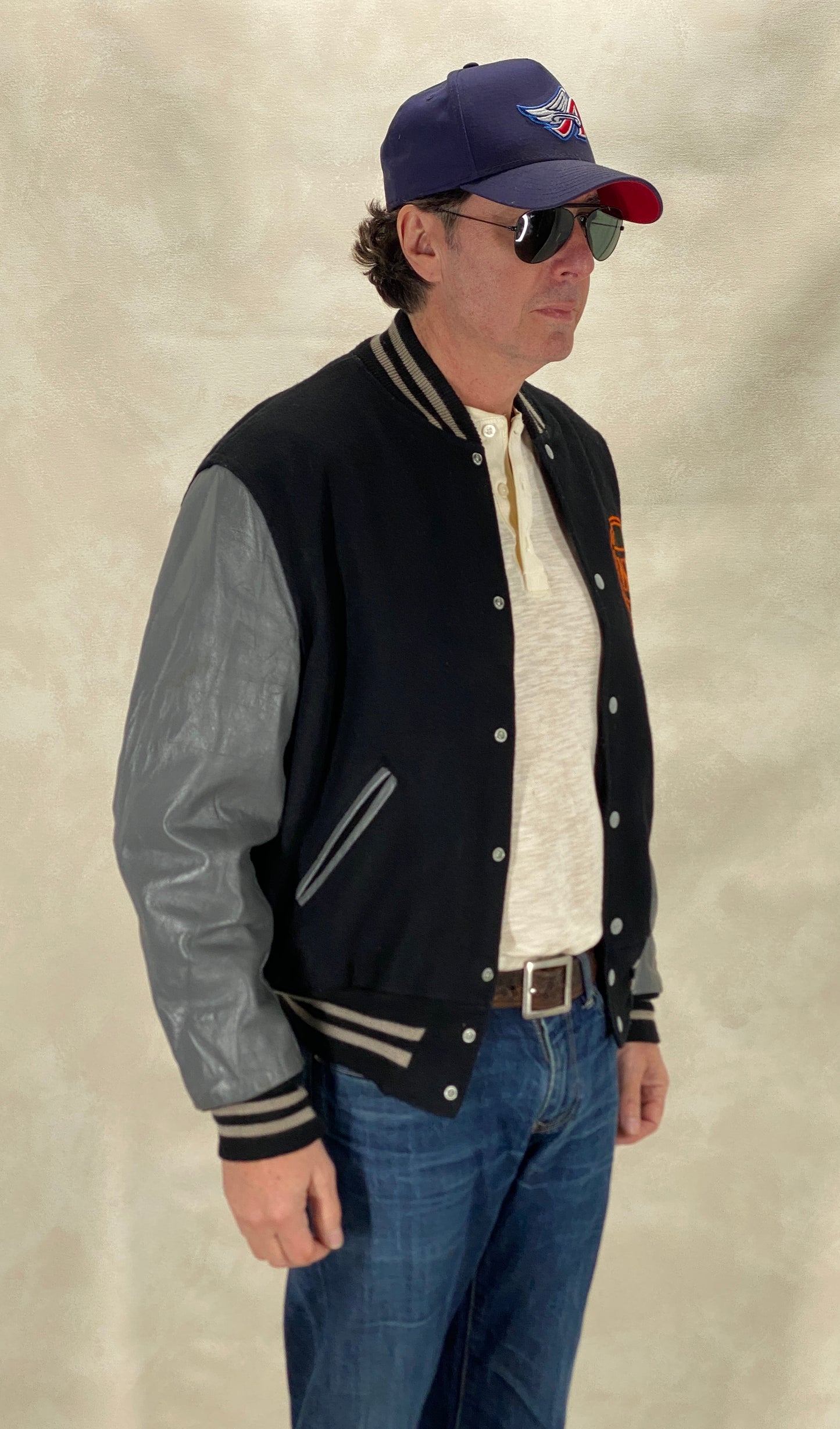 vintage varsity jacket 1960s wool leather made in usa large