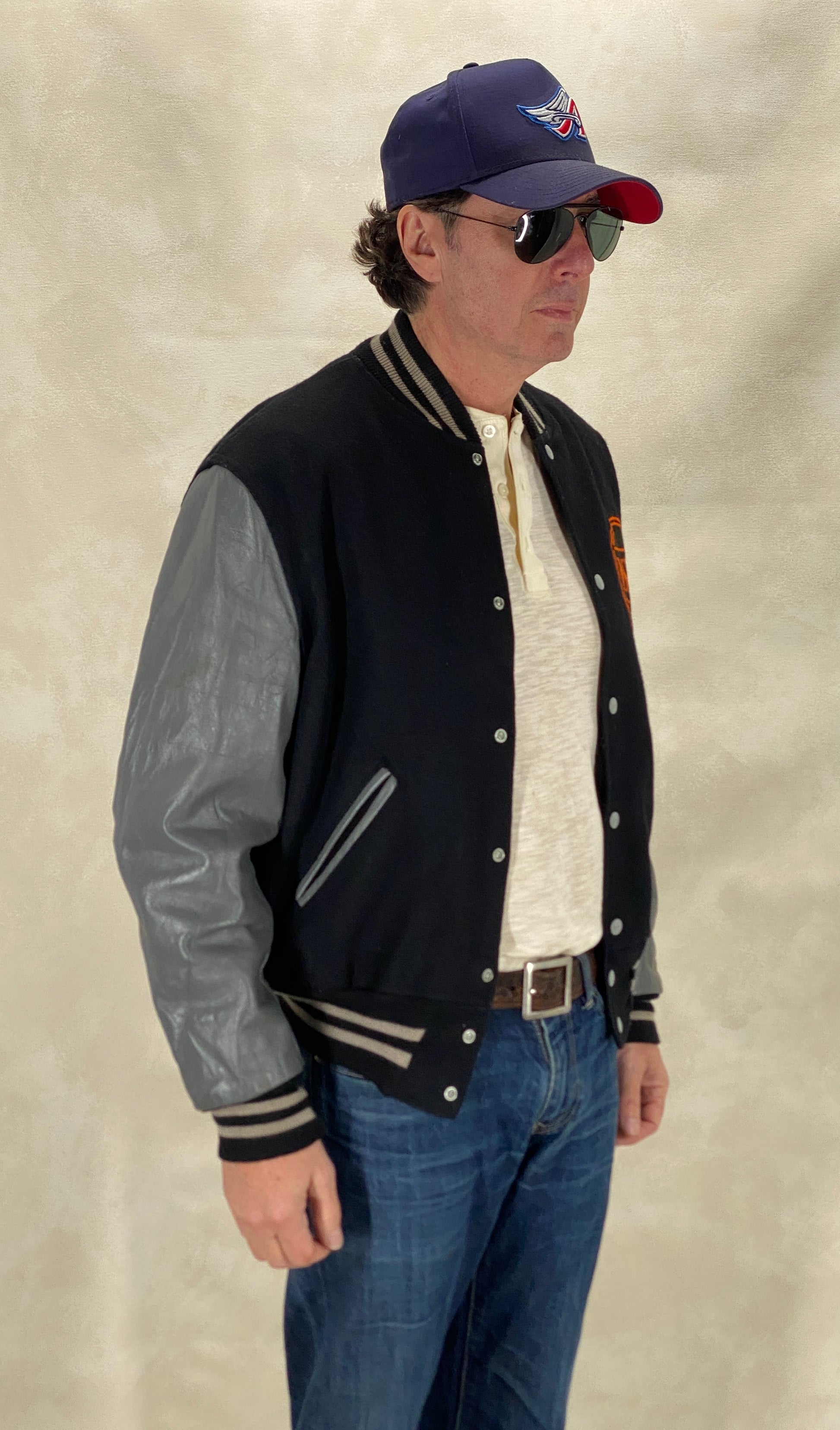 vintage varsity jacket 1960s wool leather made in usa large