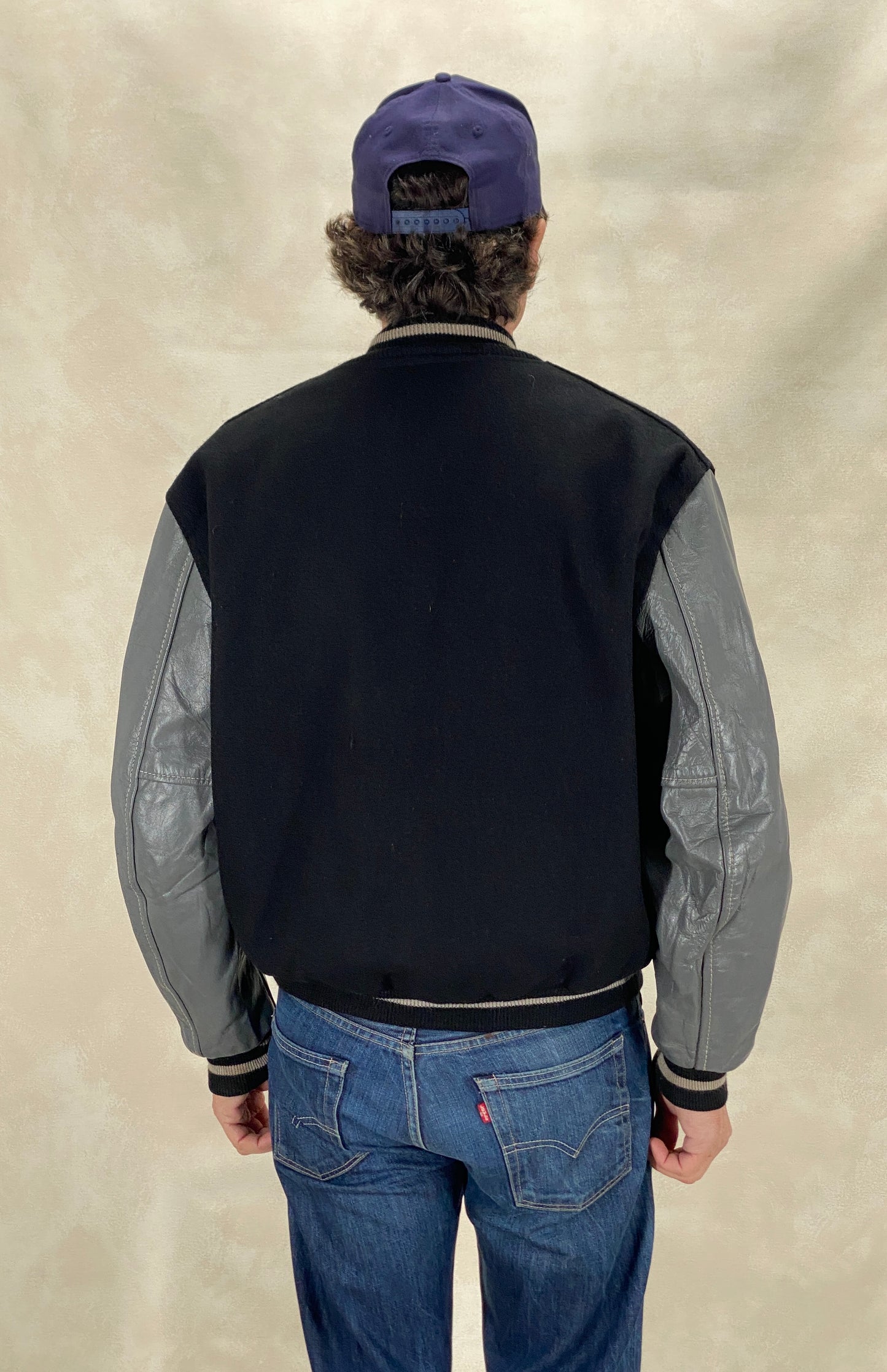 vintage varsity jacket 1960s wool leather made in usa large