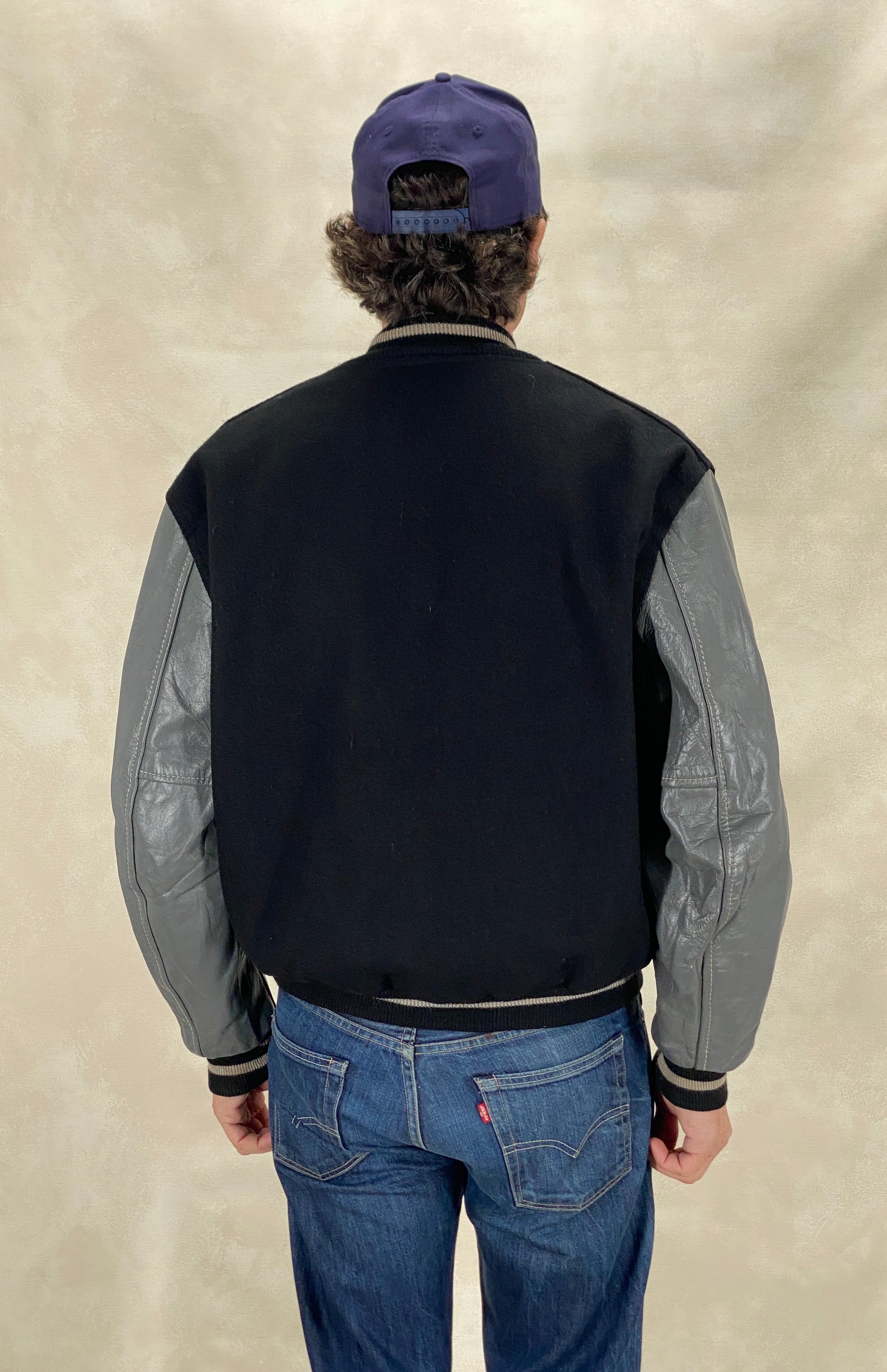 vintage varsity jacket 1960s wool leather made in usa large