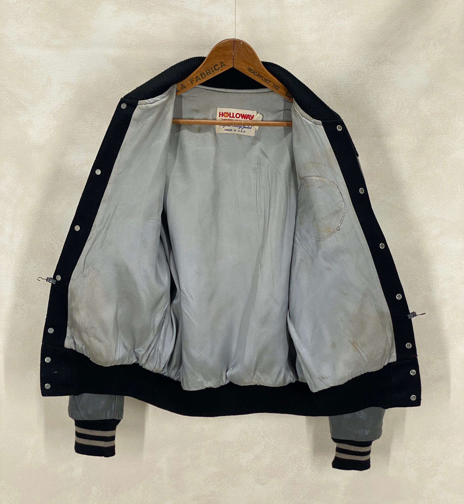 vintage varsity jacket 1960s wool leather made in usa large