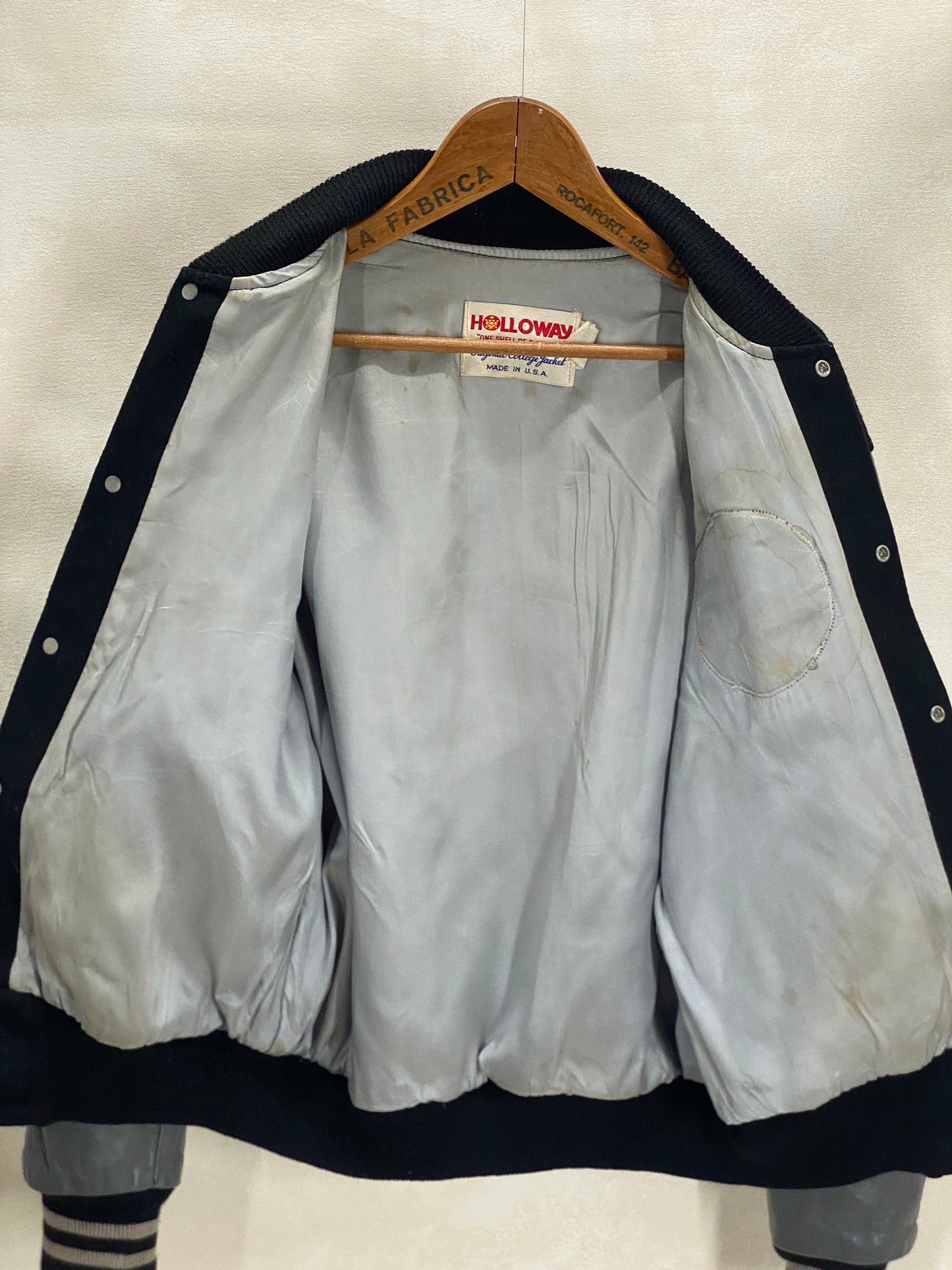vintage varsity jacket 1960s wool leather made in usa large