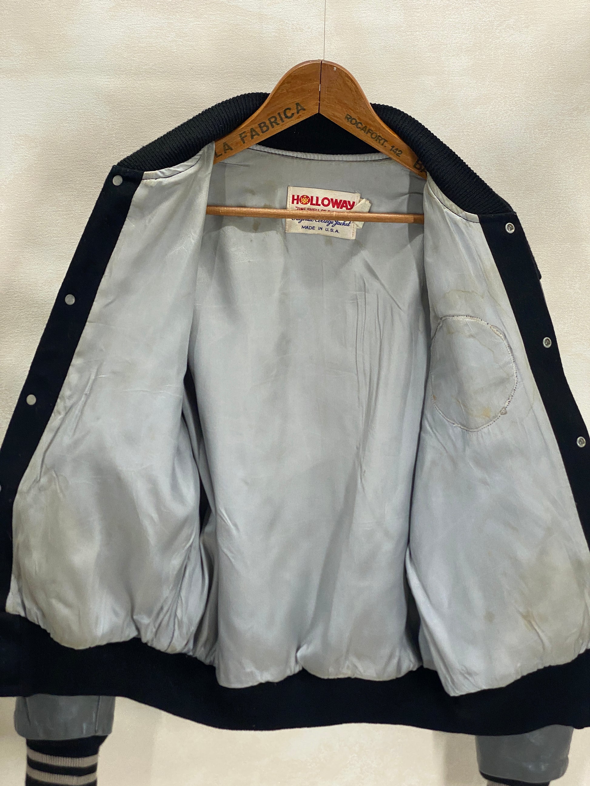 vintage varsity jacket 1960s wool leather made in usa large