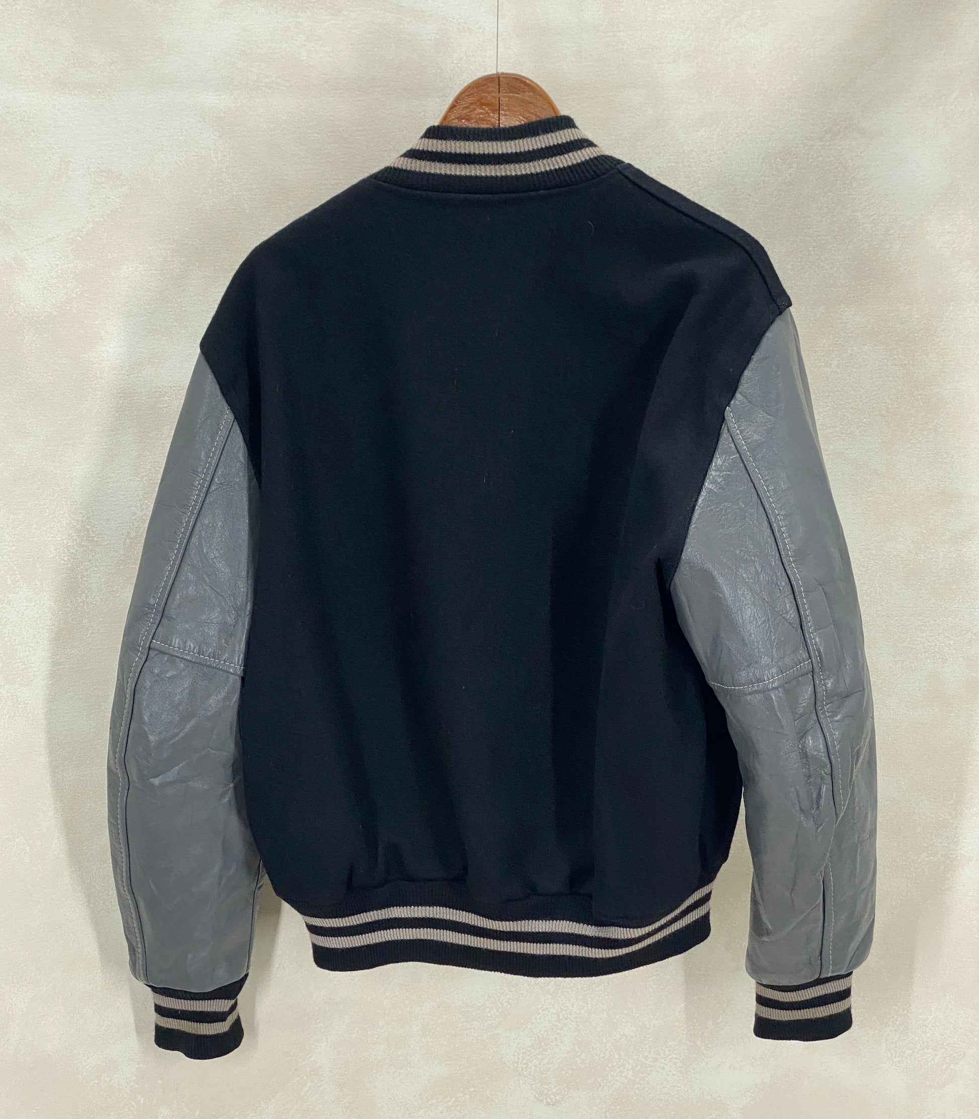 vintage varsity jacket 1960s wool leather made in usa large