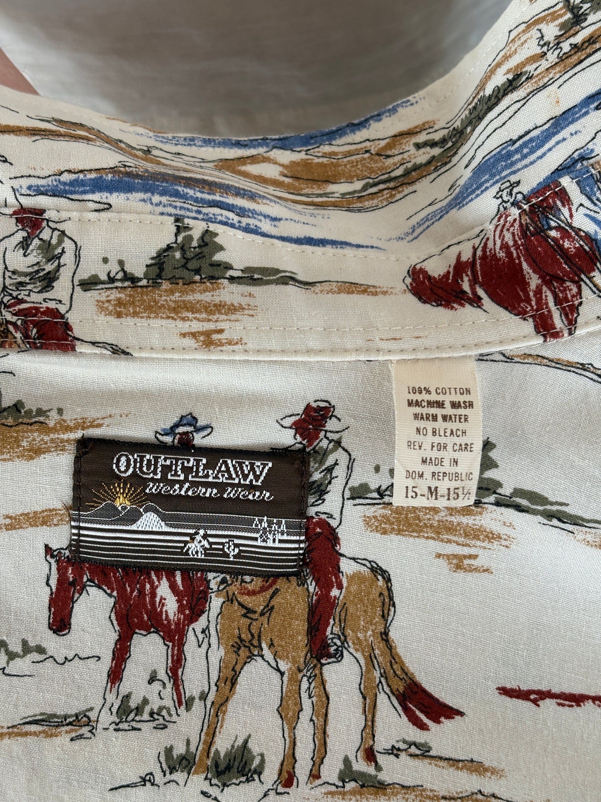 Size M. Authentic Vintage 80’s Western scenic print Shirt. - USA Vintage Bcn