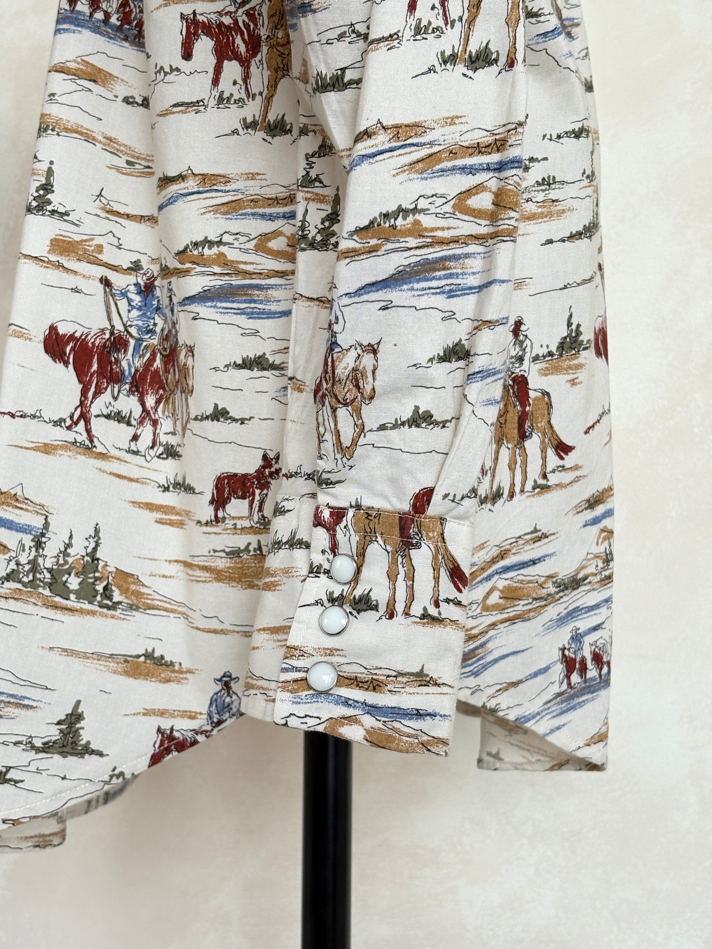Size M. Authentic Vintage 80’s Western scenic print Shirt. - USA Vintage Bcn