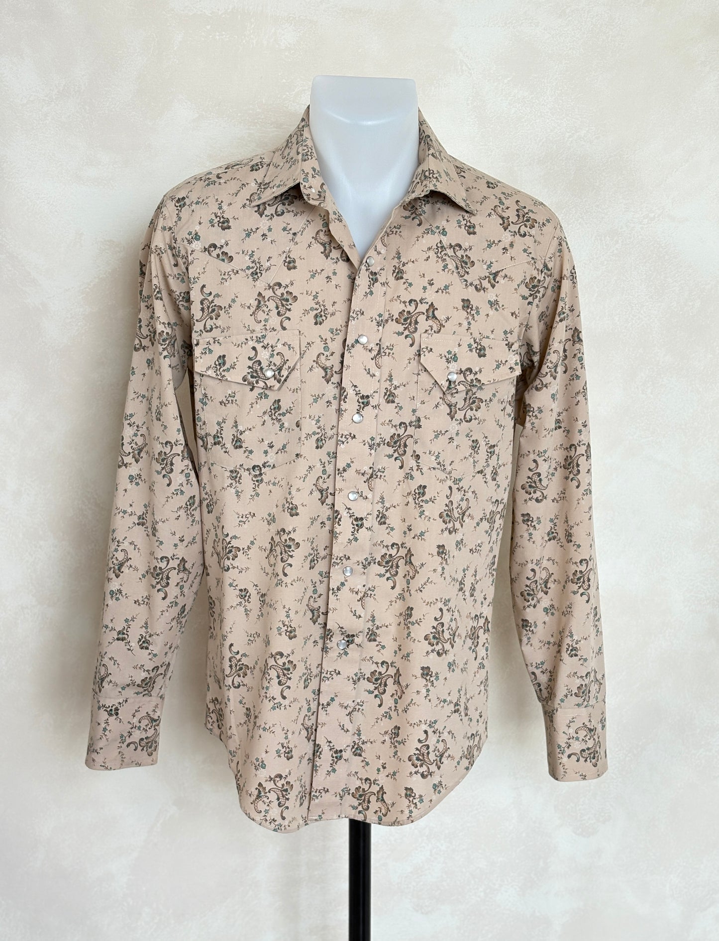 Size M. Authentic Vintage 80’s Campus Western Shirt —Floral print - USA Vintage Bcn