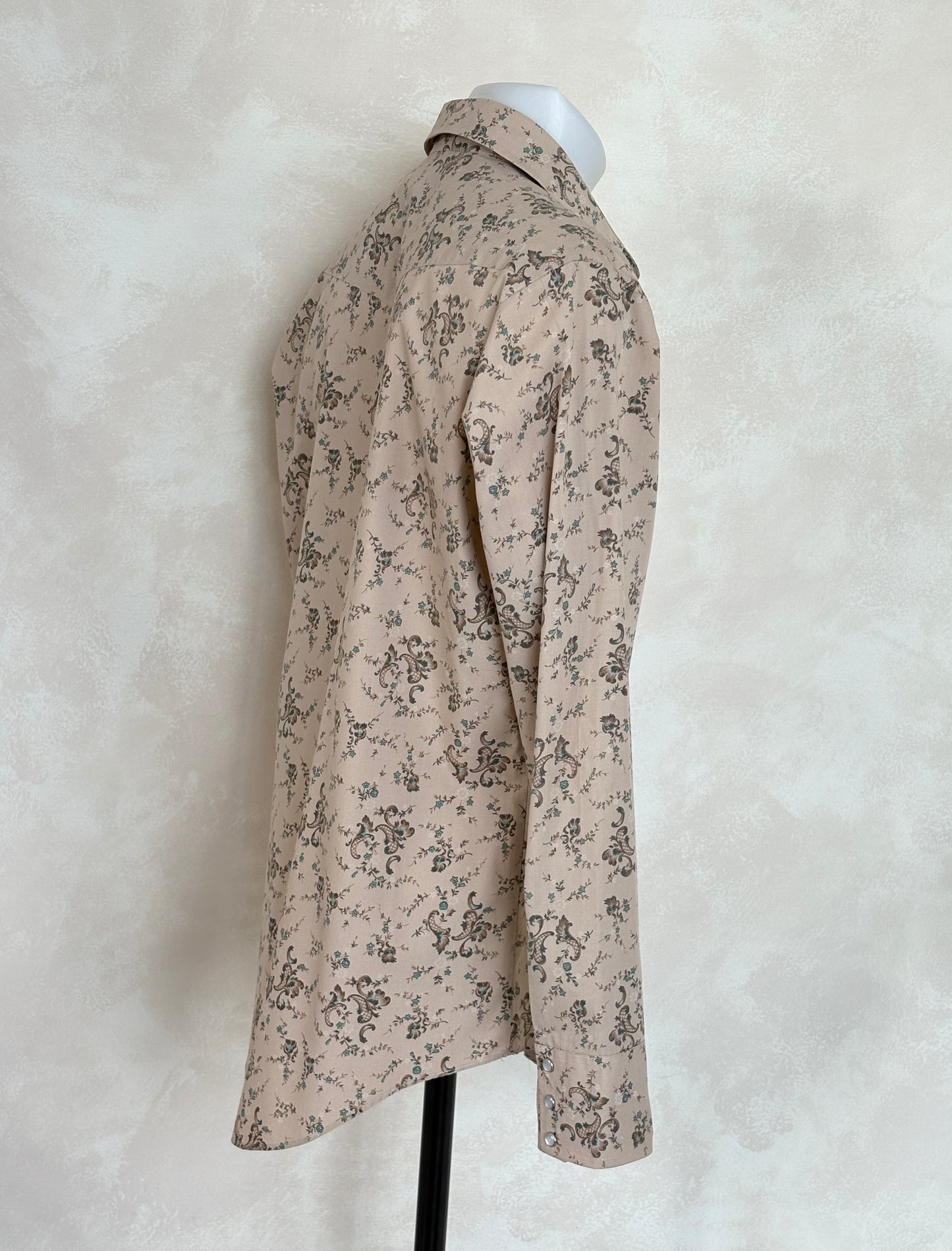 Size M. Authentic Vintage 80’s Campus Western Shirt —Floral print - USA Vintage Bcn