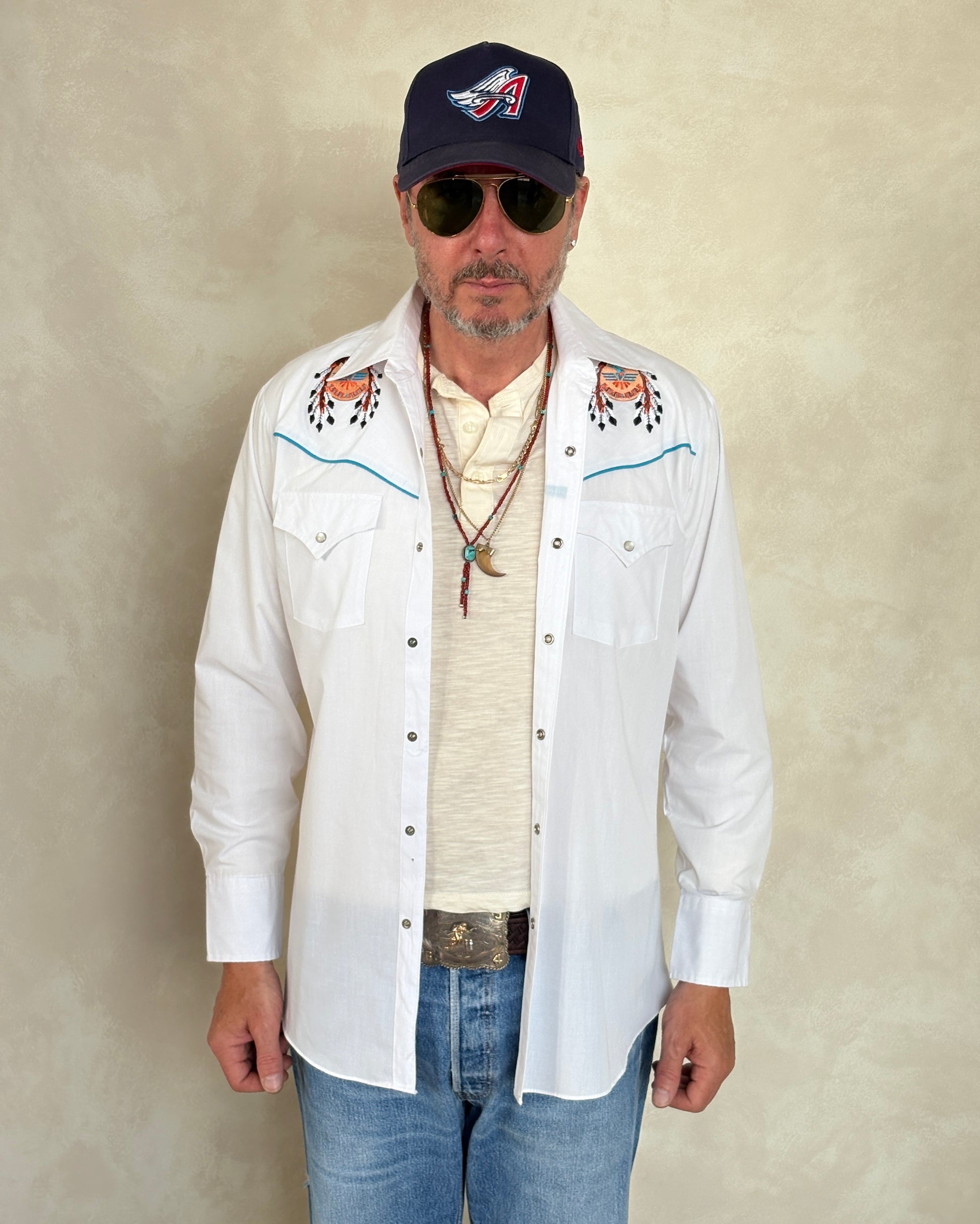 Size M. Authentic Vintage 80’s embroidered Western Shirt - USA Vintage Bcn